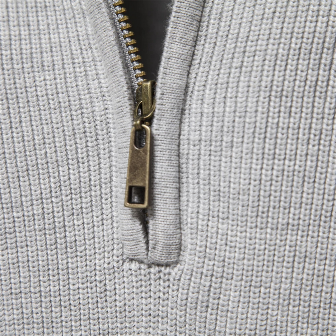 Lauvain | Men’s Cotton Zip Sweater – Refined Knitwear for the Season