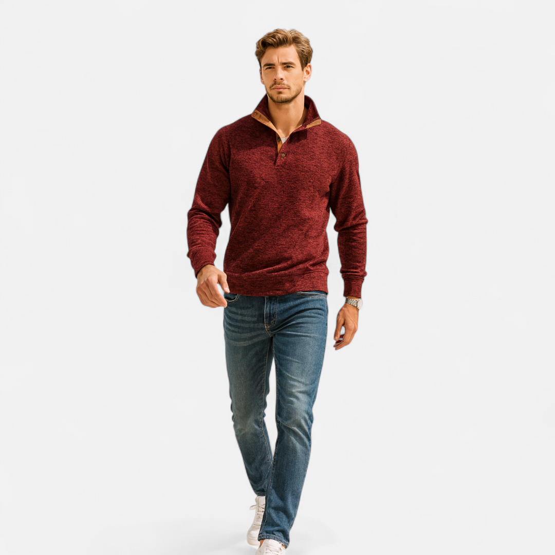 Lauvin | Men’s Knitted Sweater – Stand Collar Heritage Style