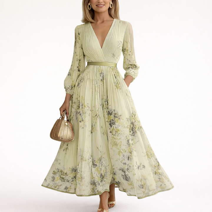 Daisy | Floral Pleated Maxi Dress