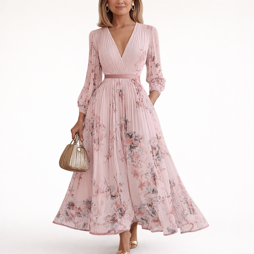 Daisy | Floral Pleated Maxi Dress