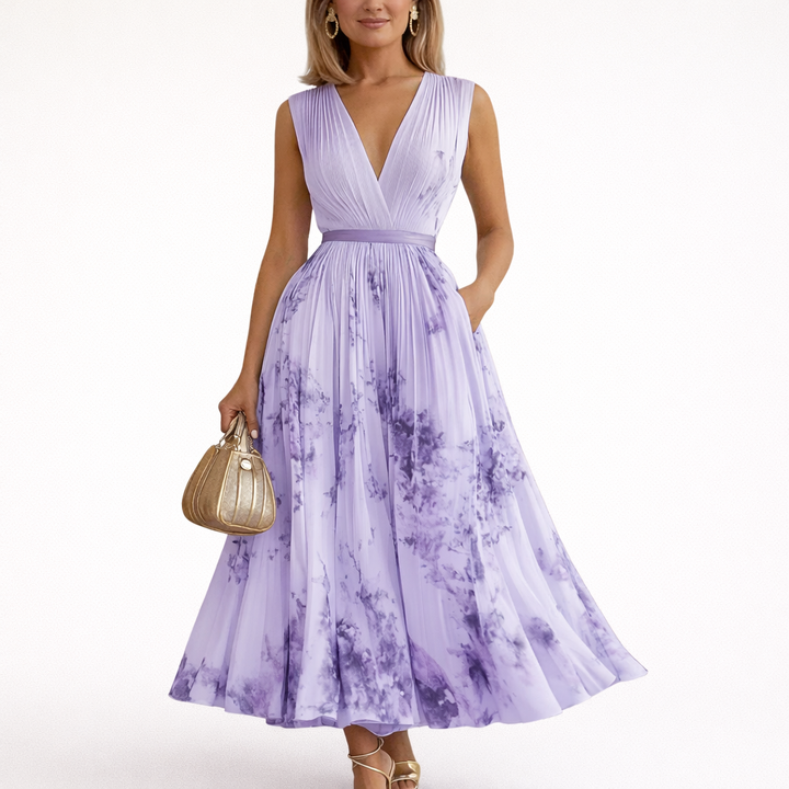 Daisy | Floral Pleated Maxi Dress